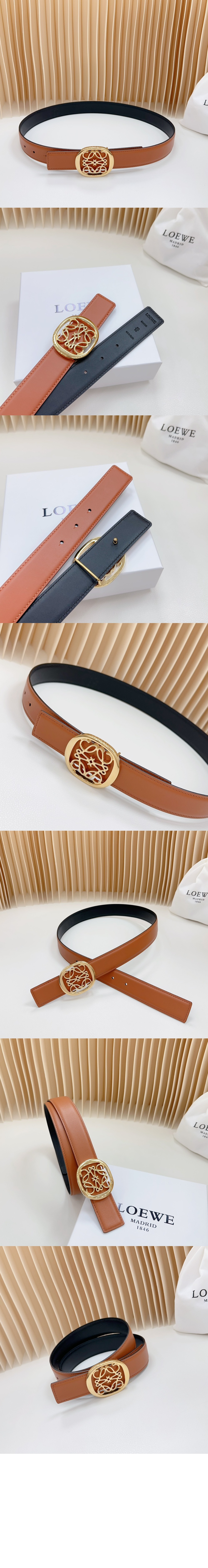 로에베 리버서블 애너그램 일립스 벨트
