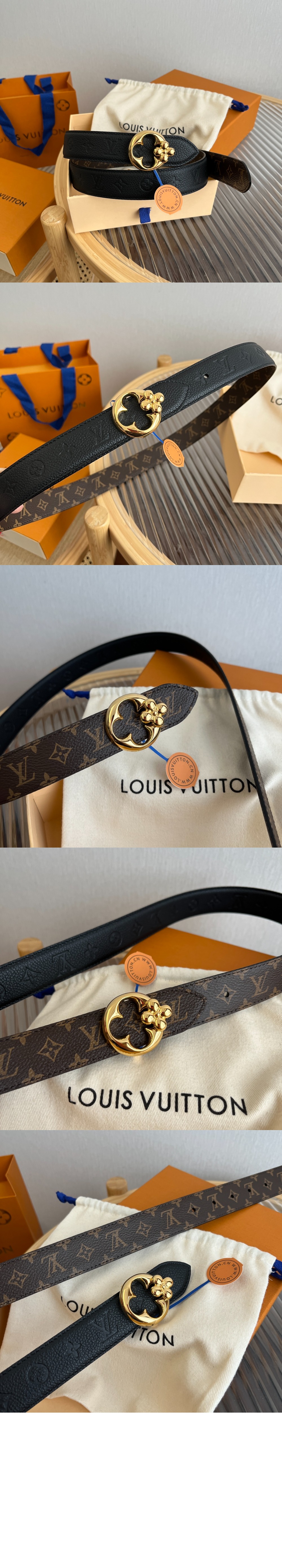 루이비통 플라워그램 라운드 리버서블 벨트 M8372V