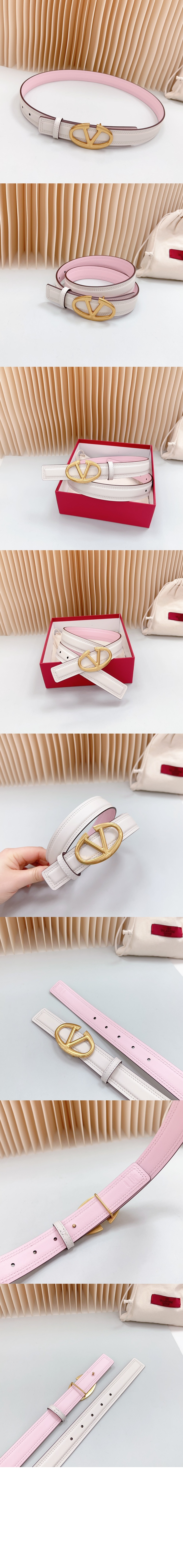 브이로고 볼드 에디션 유광 송아지 가죽 벨트