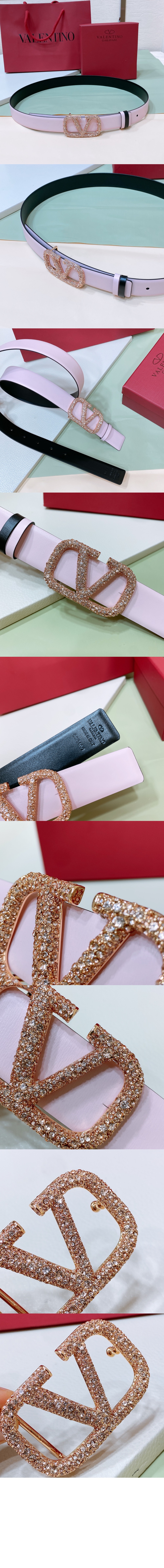 발렌티노 양면 송아지 가죽 벨트