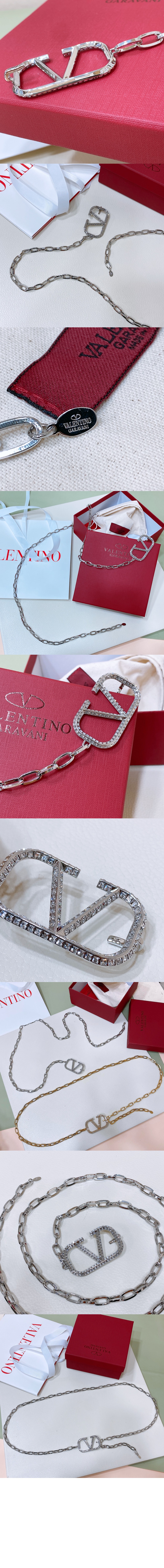 발렌티노 브이로그 로고 체인 벨트