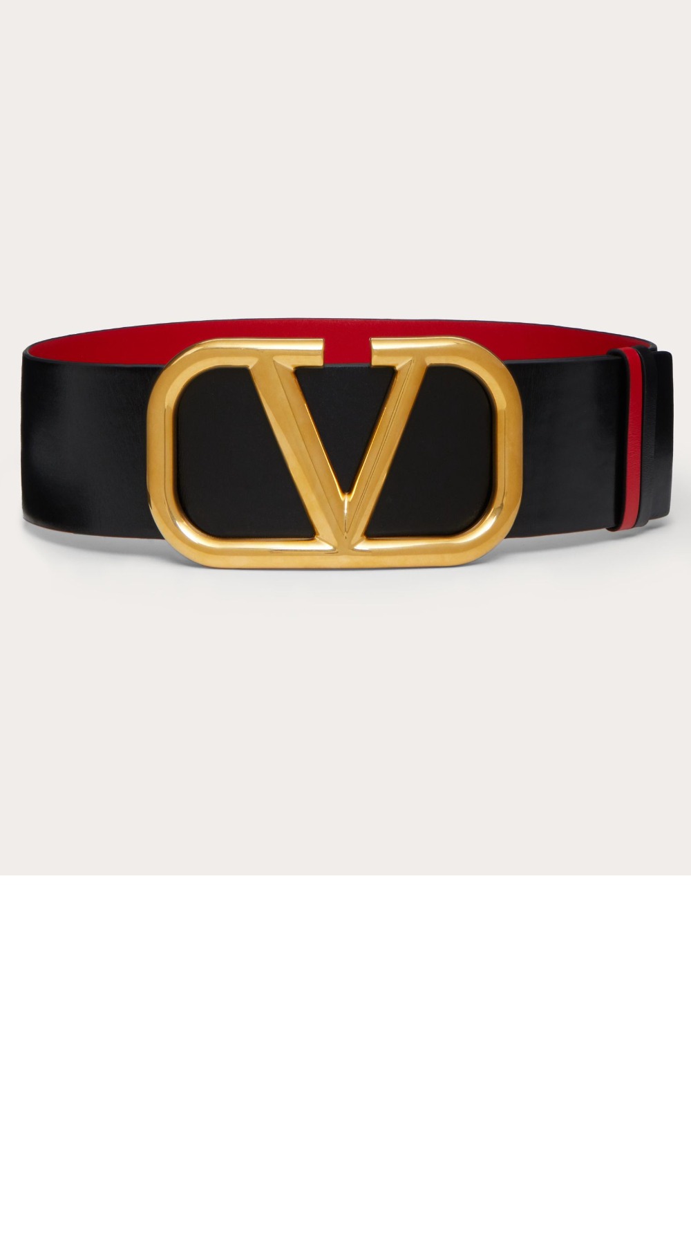 발렌티노 유광 송아지 가죽 브이로고 시그니처 리버시블 벨트