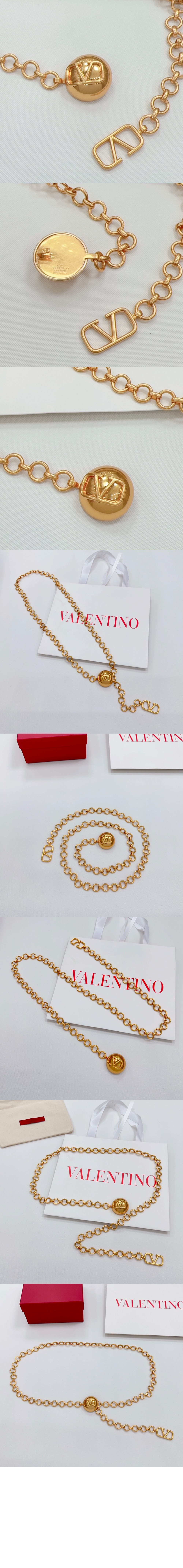 발렌티노 브이로그 로고 체인 벨트