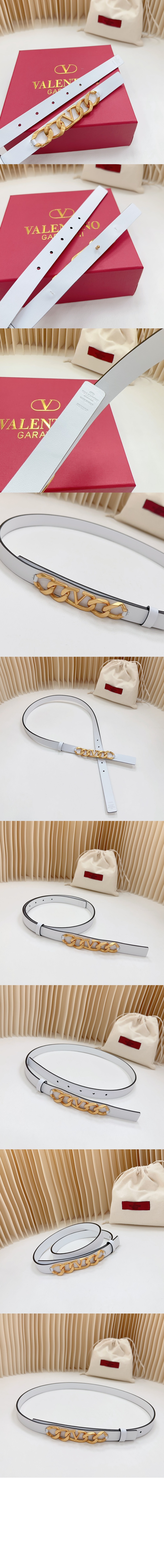 발렌티노 브이로그 체인 송아지 가죽 벨트