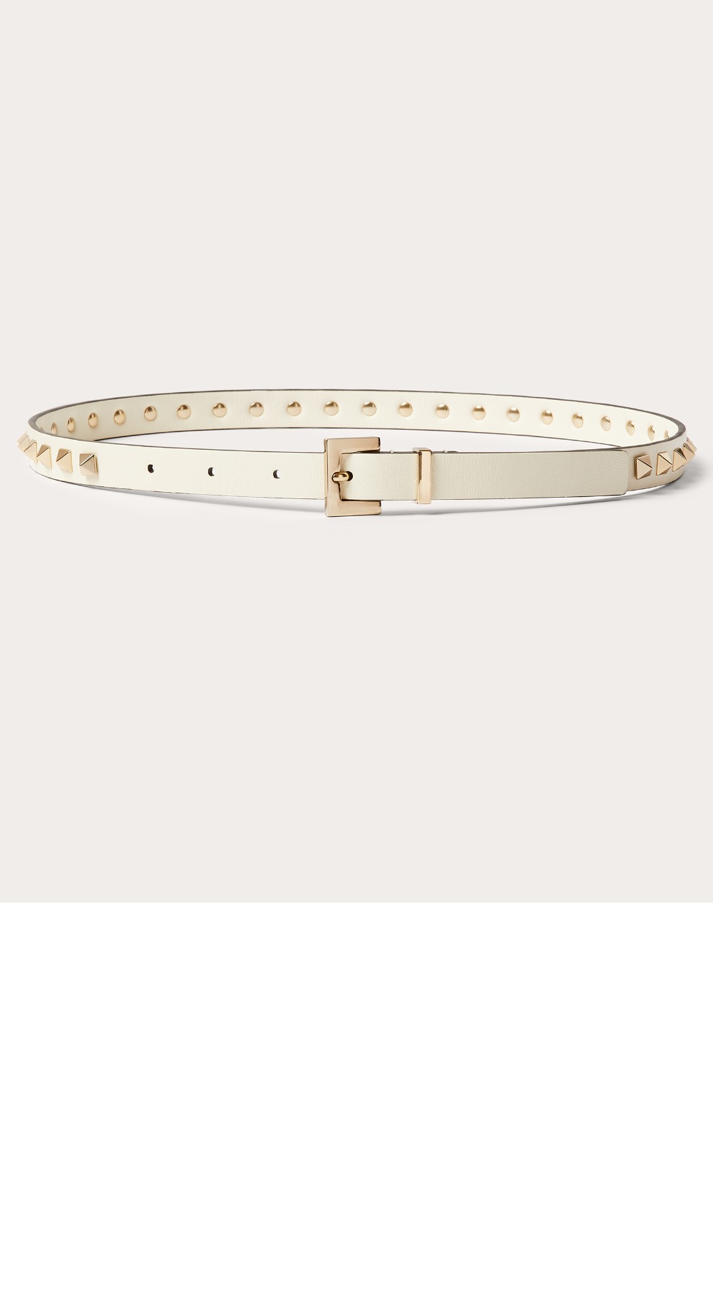 발렌티노 락스터드 유광 가죽 벨트