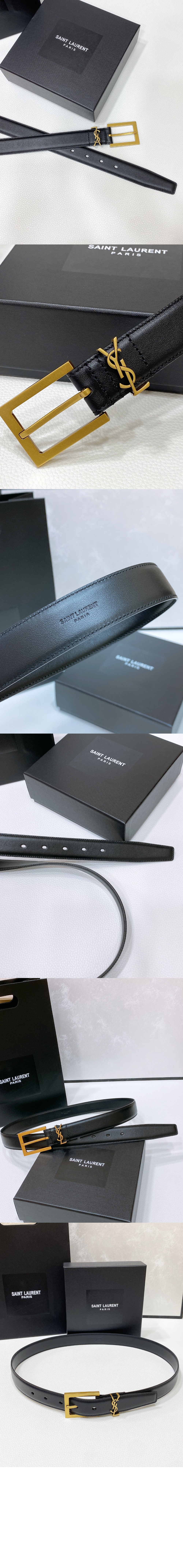 생로랑 그레인 램스킨 소재의 CASSANDRE 벨트 789588