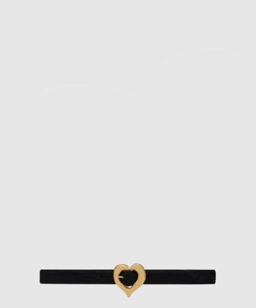 생로랑 포니 이펙트 가죽 하트 모양 벨트 650322