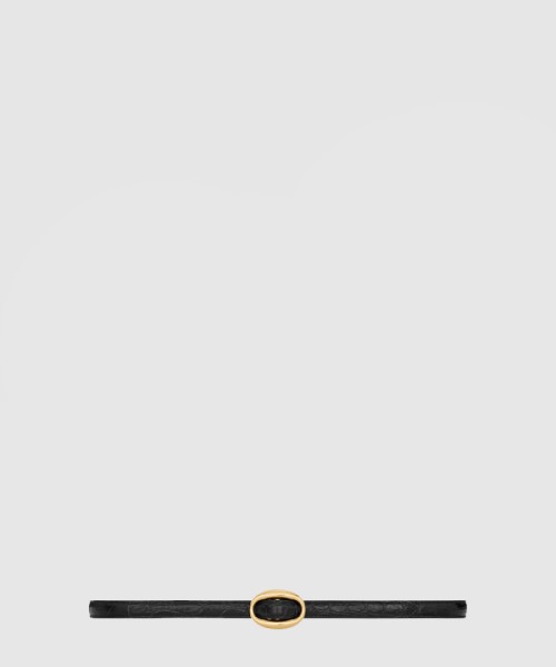 생로랑 크로커다일 오벌 버클 슬림 벨트 756959