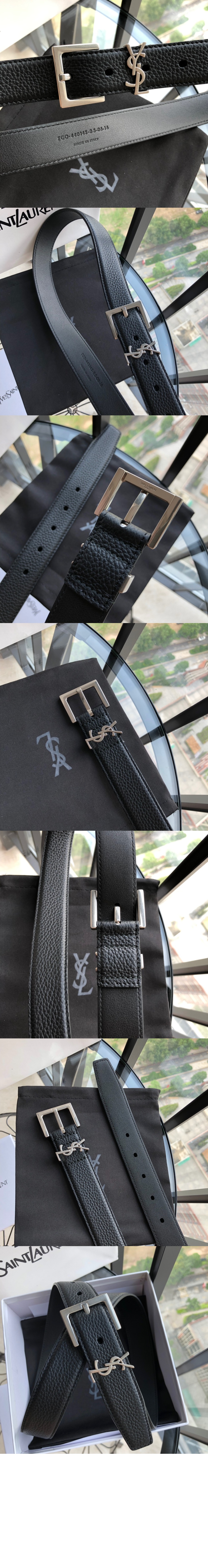 생로랑 모노그램 토고레더 벨트 634440