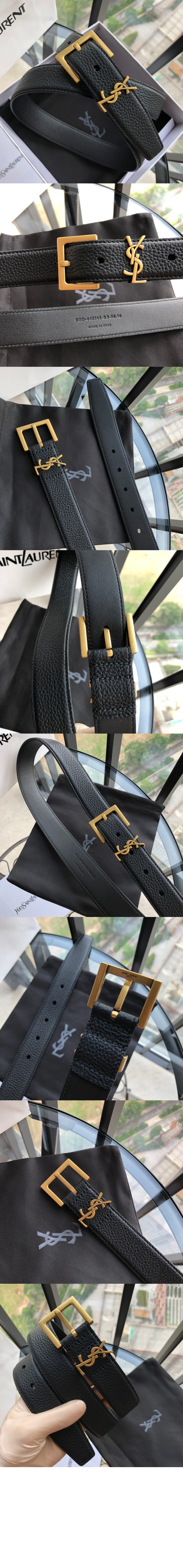생로랑 모노그램 토고레더 벨트 634440