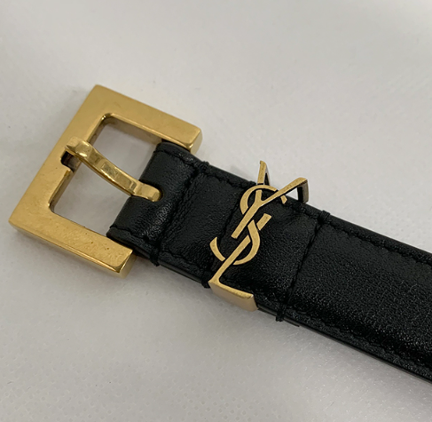 생로랑 CASSANDRE 슬림 벨트 BLACK 2CM