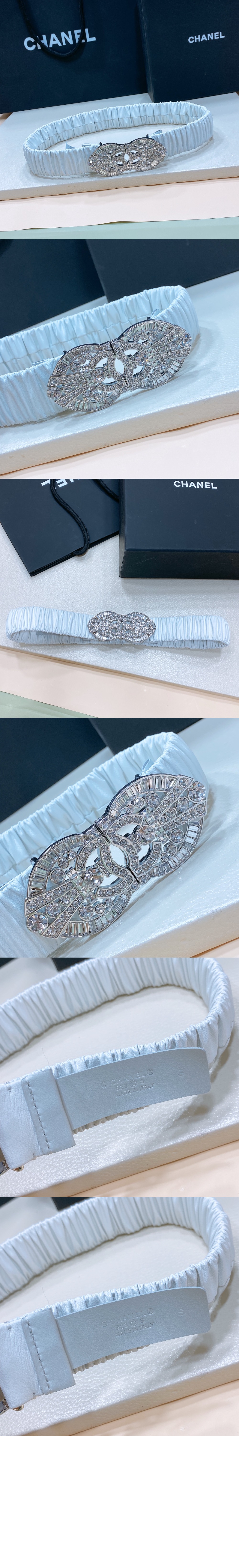 샤넬 램스킨 메탈 스트라스 벨트 AA9012