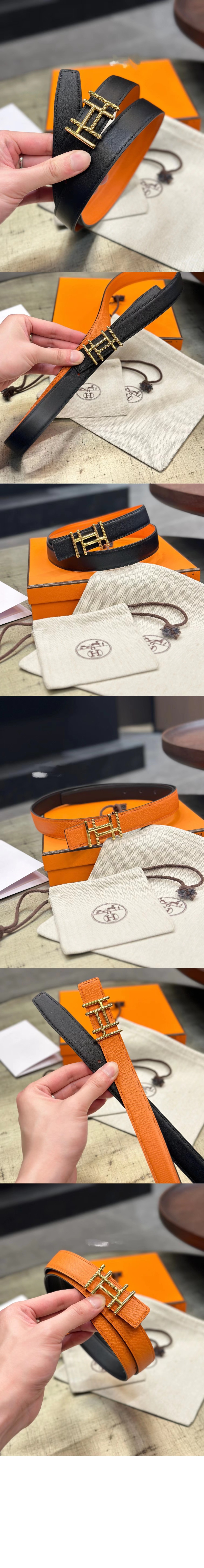 에르메스 양면 가죽 벨트