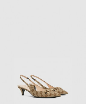 구찌 GG 캔버스 슬링백 펌프스 782627