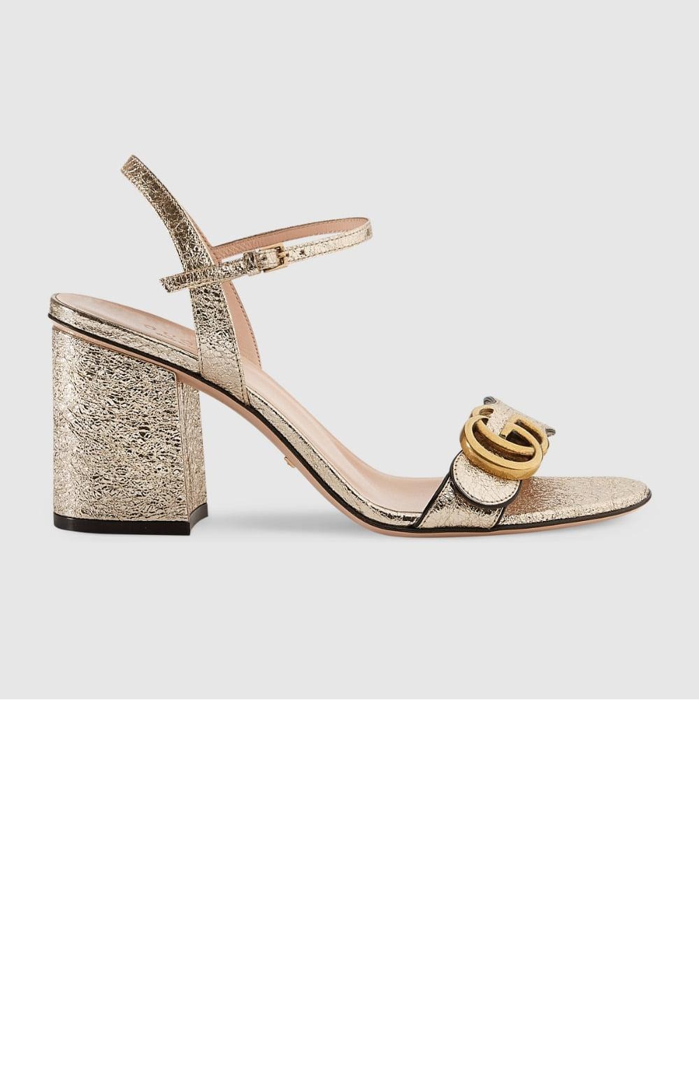 구찌 레더 미드힐 샌들 453379