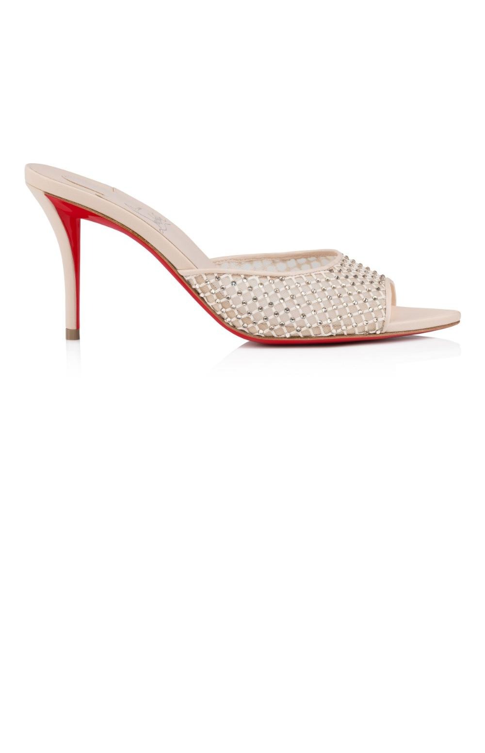 루부탱 Apostropha Mule Mesh Strass