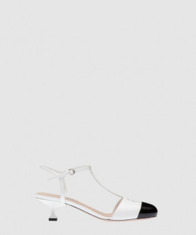 미우미우 투톤 가죽 펌프스 5I769D