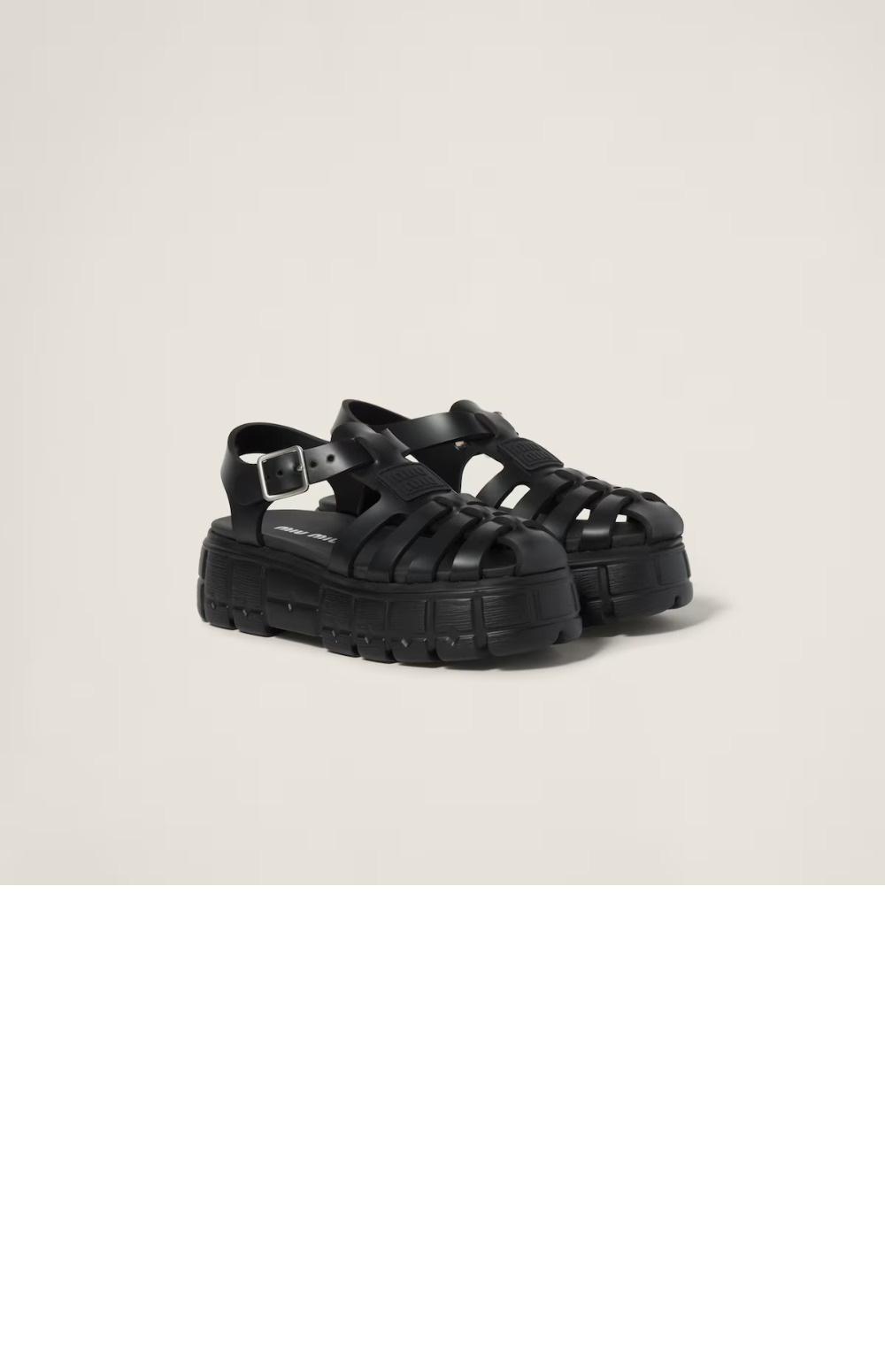 미우미우 EVA 플랫폼 케이지 샌들 5X140E