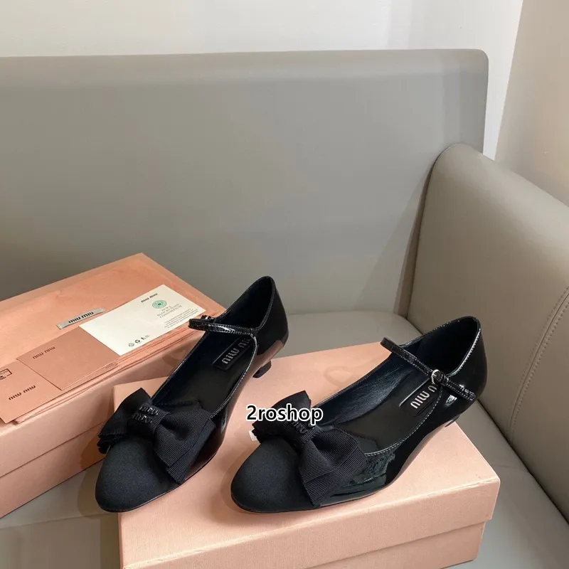 미우미우 리본 펌프스 하이힐 2.5CM