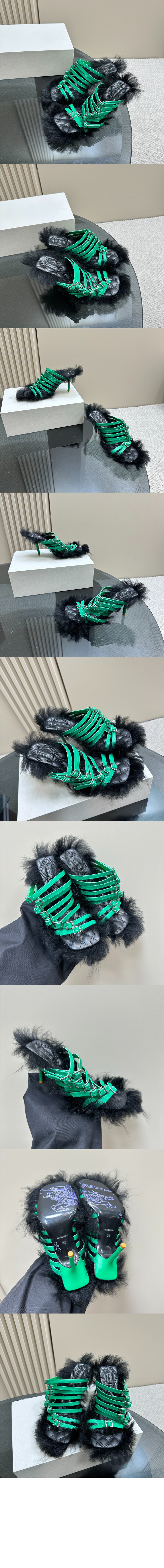 버버리 사틴 스텝 퍼즈 샌들 80744831