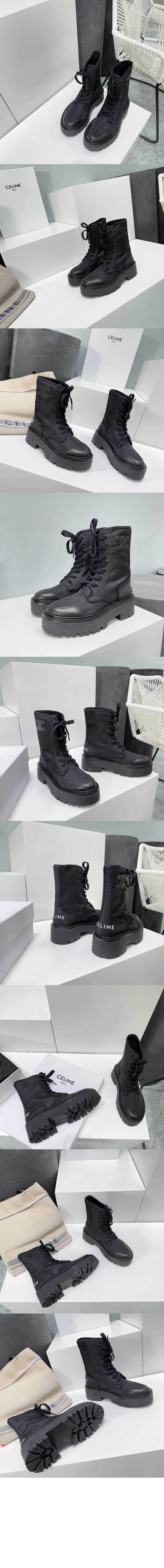 셀린느 벌키 레이스업 부츠 345597