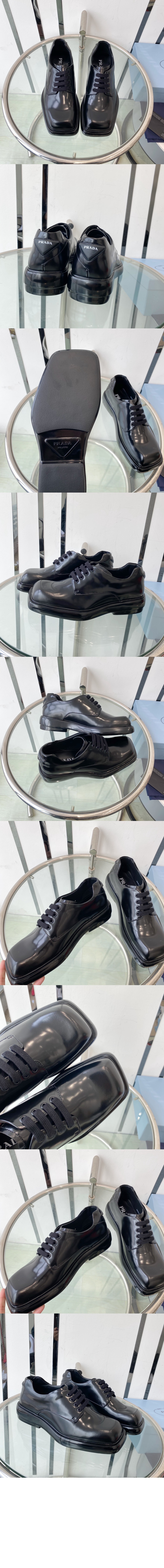 프라다 브러쉬드 레더 더비 슈즈 2EG412