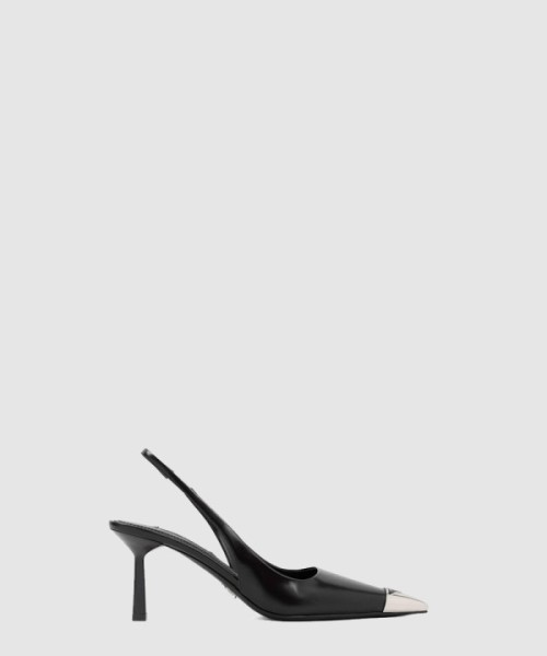 프라다 브러쉬드 가죽 슬링백 펌프스 1I903M