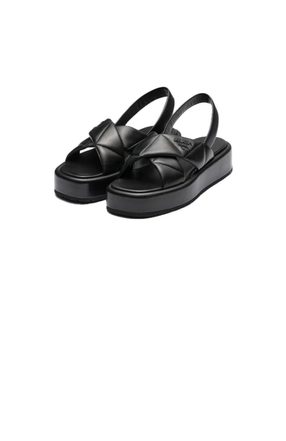 프라다 팅 나파 레더 플랫폼 샌들 1XZ749