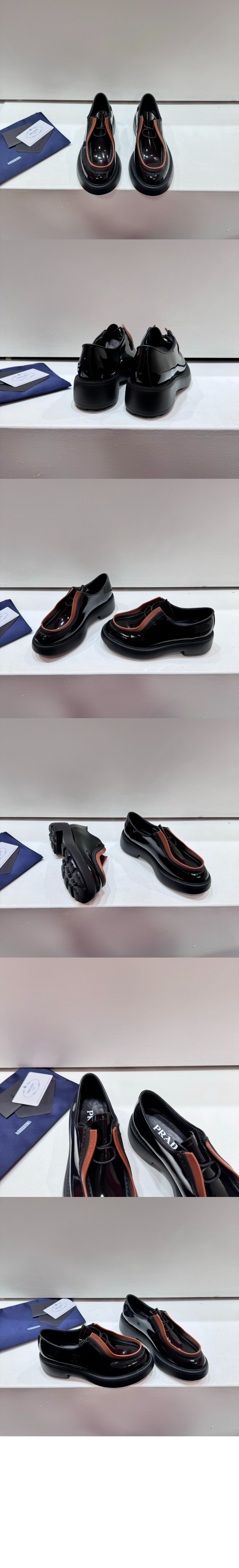 프라다 브러쉬드 레이스업 로퍼 2EG421