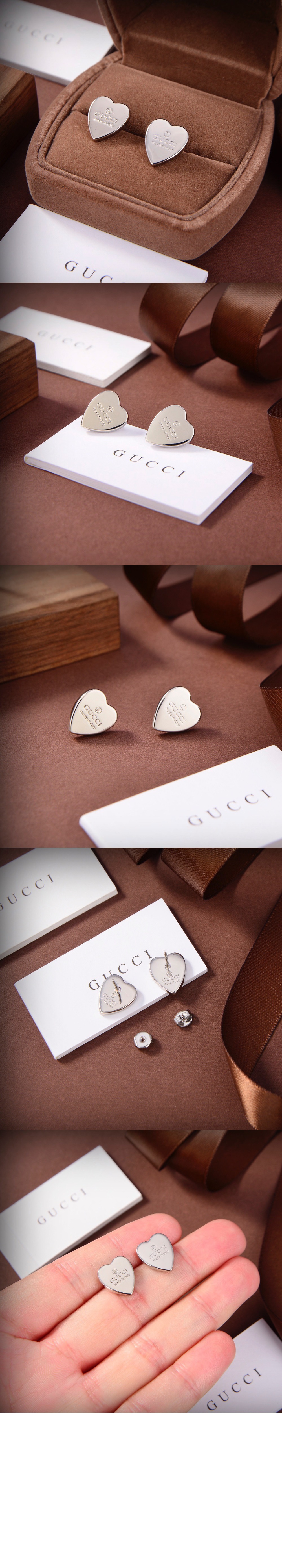 구찌 트레이드마크 하트 모양 귀걸이 223990