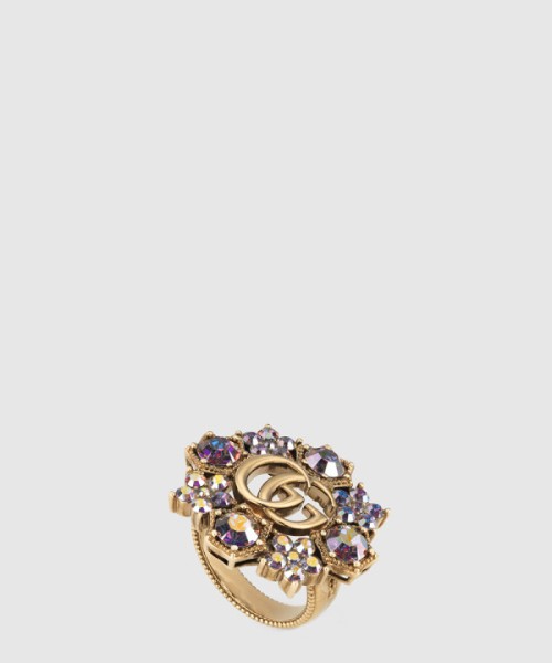 구찌 더블 G 크리스털 플라워 반지 753792