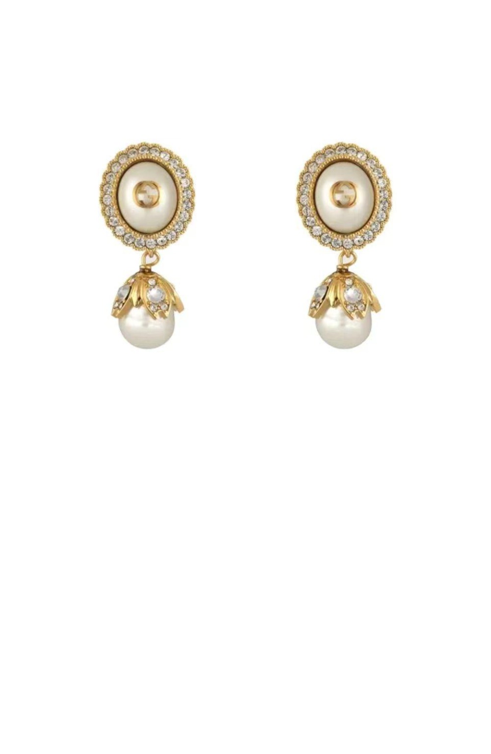 구찌 인터로킹 G 펄 귀걸이 753926