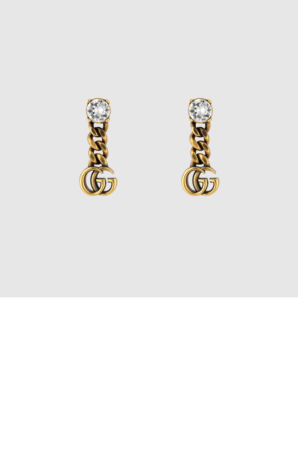 구찌 크리스털 더블 G 귀걸이 645683