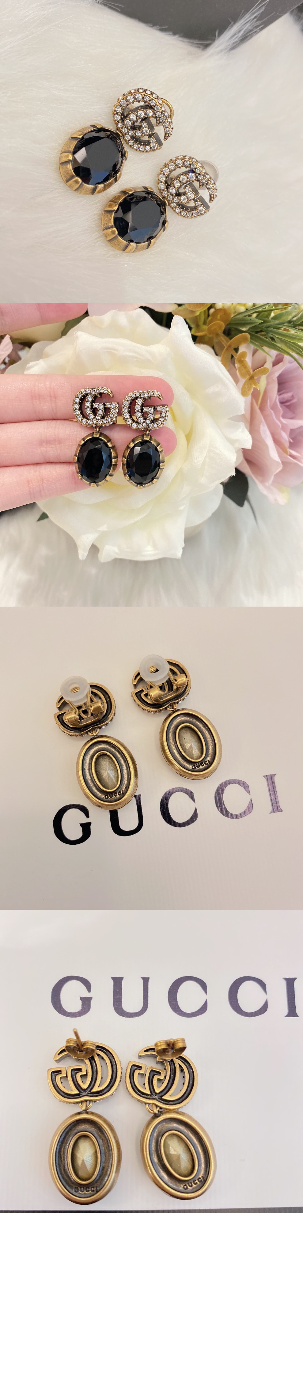 구찌 크리스탈 GG 귀걸이 629659