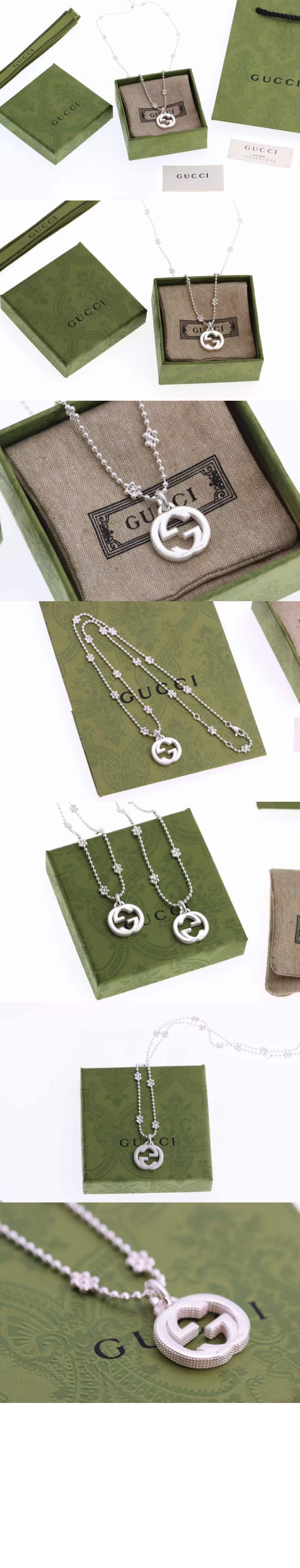 구찌 인터로킹 G 실버 목걸이 479221