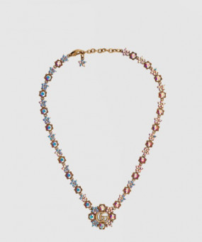 구찌 크리스털 꽃 목걸이 753805