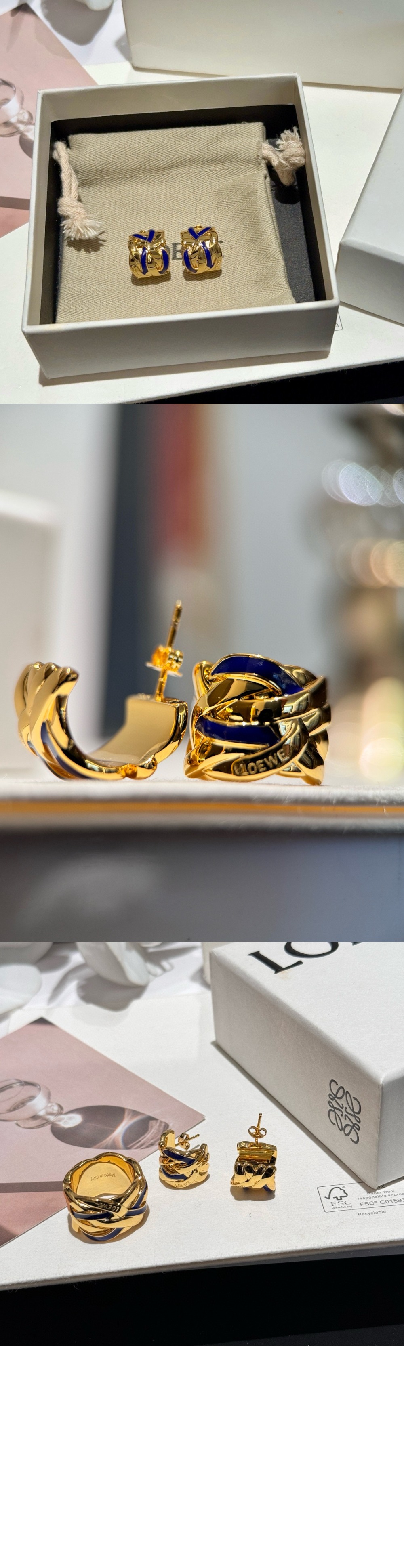 로에베 네스트 스몰 후프 이어링