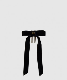 미우미우 벳 헤어 클립 블랙 5IF207