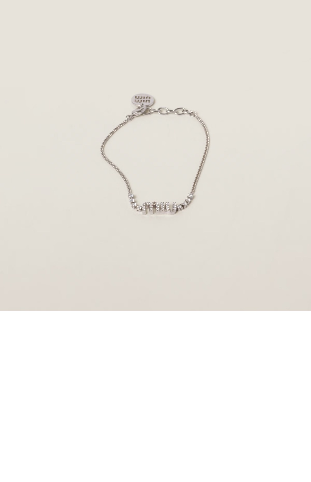 미우미우 크리스털 장식 메탈 브레이슬릿 5IB454