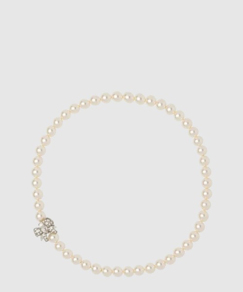 미우미우 인조 진주 장식 메탈 목걸이 5JC624