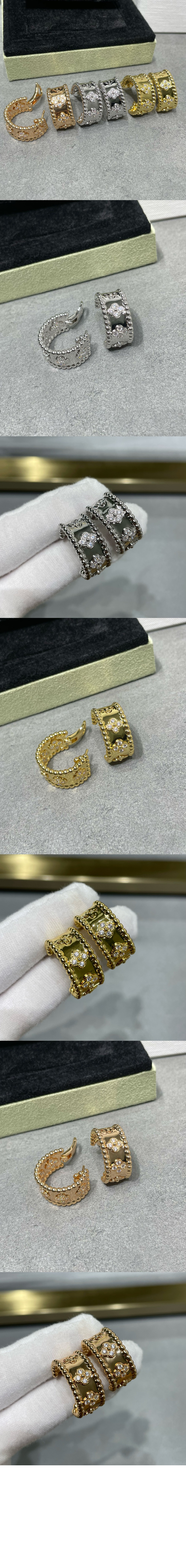 반클리프 빼를리 클로버 후프 귀걸이 2ML00