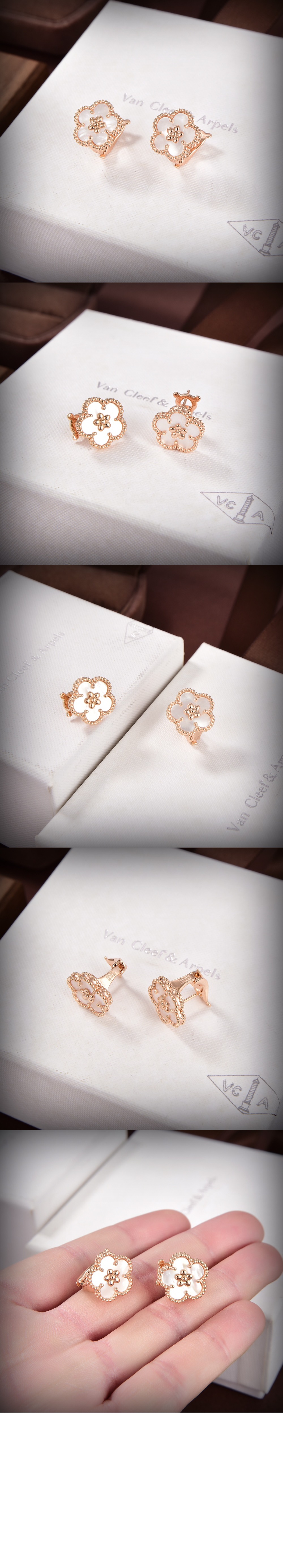 반클리프 럭키 스프링 귀걸이 7RU00