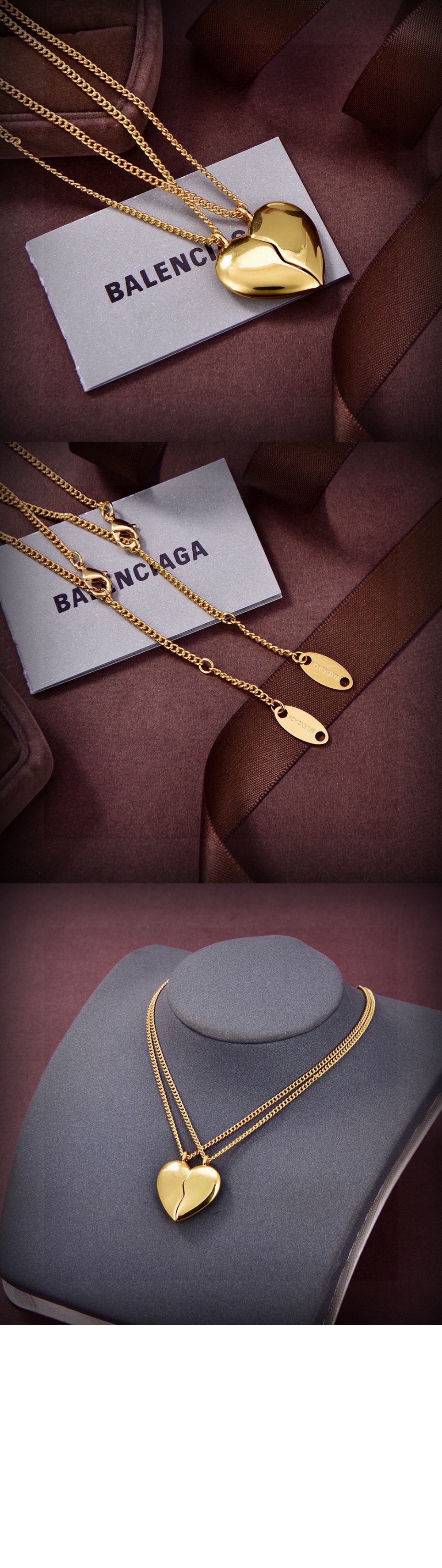 발렌시아가 러브록 더블 목걸이 741533