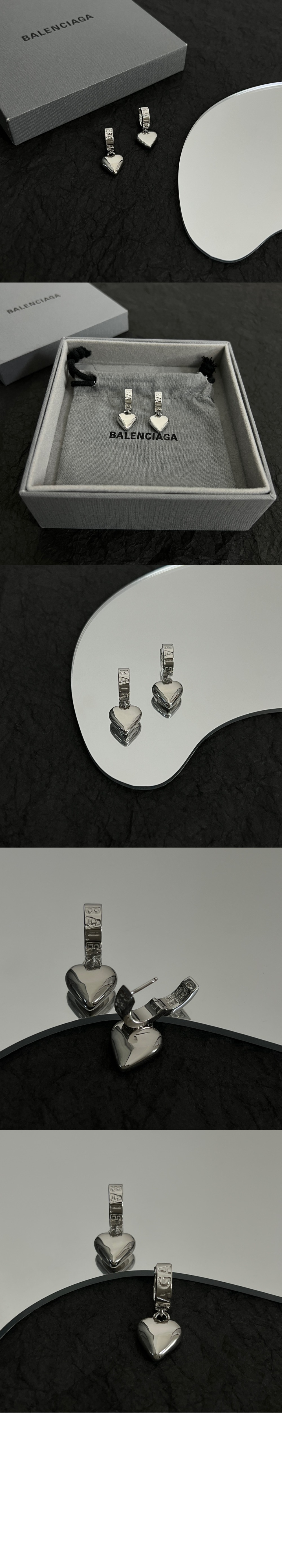 발렌시아가 샤프 하트 귀걸이 766336
