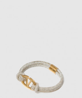 발렌티노 라인스톤과 메탈 브레이슬릿