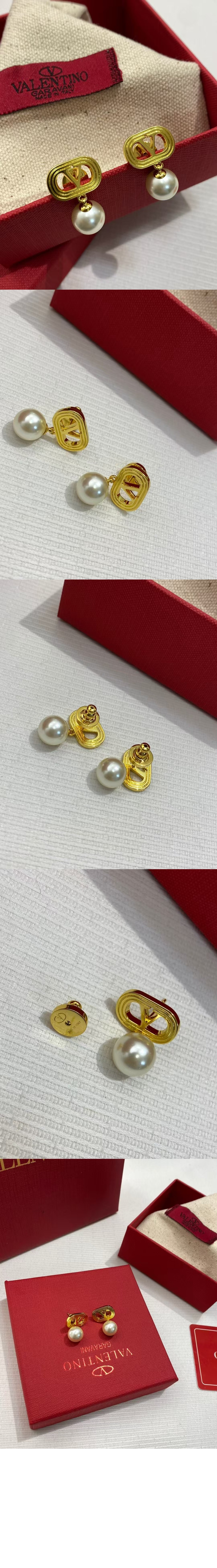 발렌티노 펄 메탈 이어링