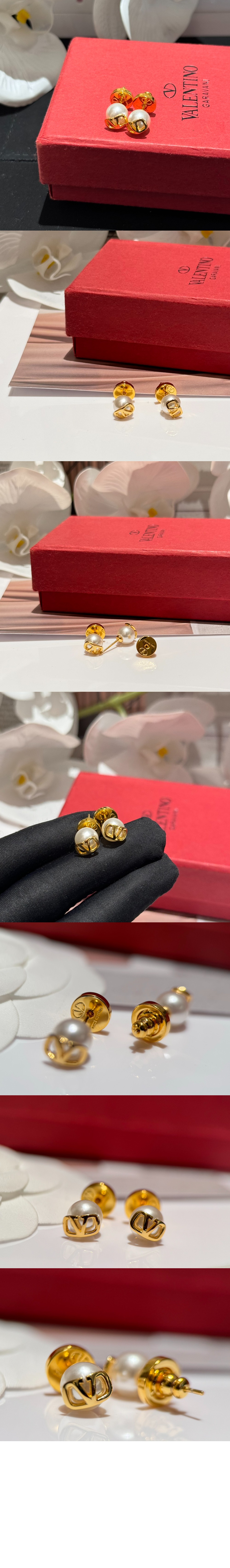 발렌티노 브이로고 시그니처 비즈 이어링