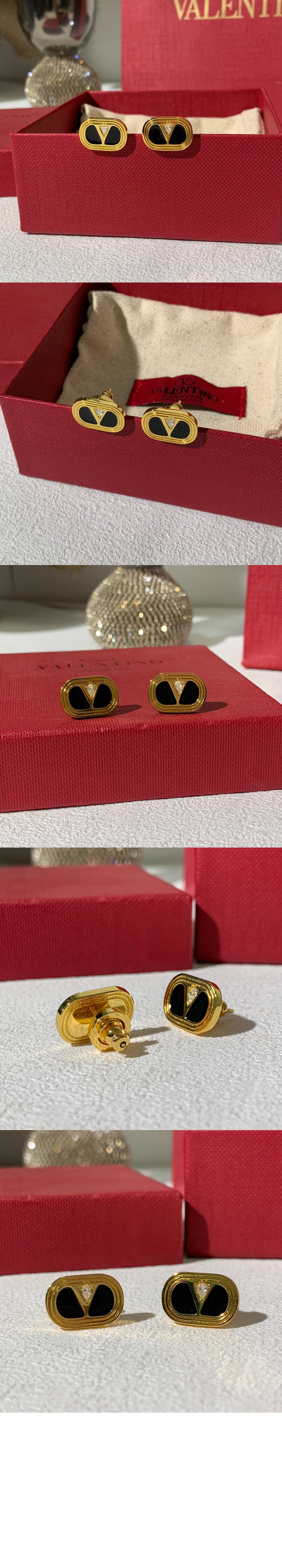 발렌티노 크리스털 메탈 이어링