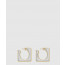 생로랑 메탈 소재의 스플릿 스퀘어 후프 이어링 788138