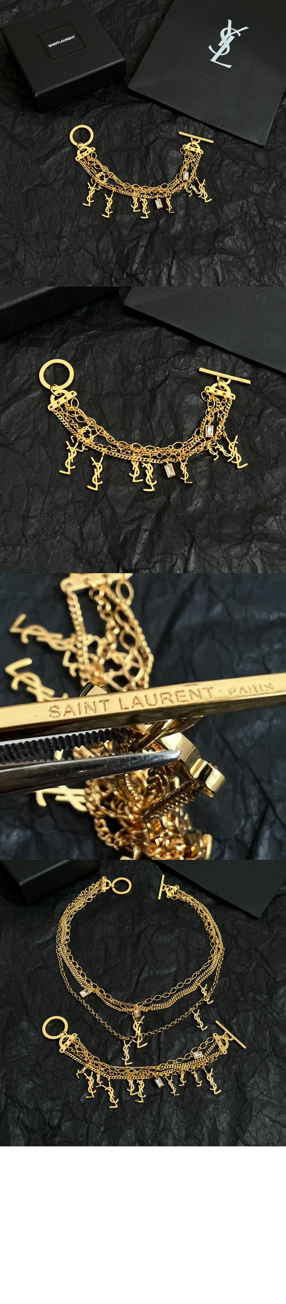 생로랑 멀티 체인 브레이슬릿 746617
